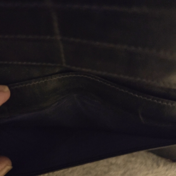 GUCCI Black & Red Pre-Serial # Era! 1970's Vintage! Web bifold vertical wallet - Picture 5 of 8